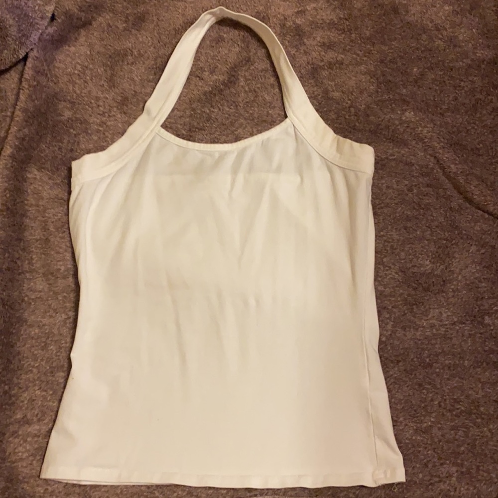 White Open Back Tank Top